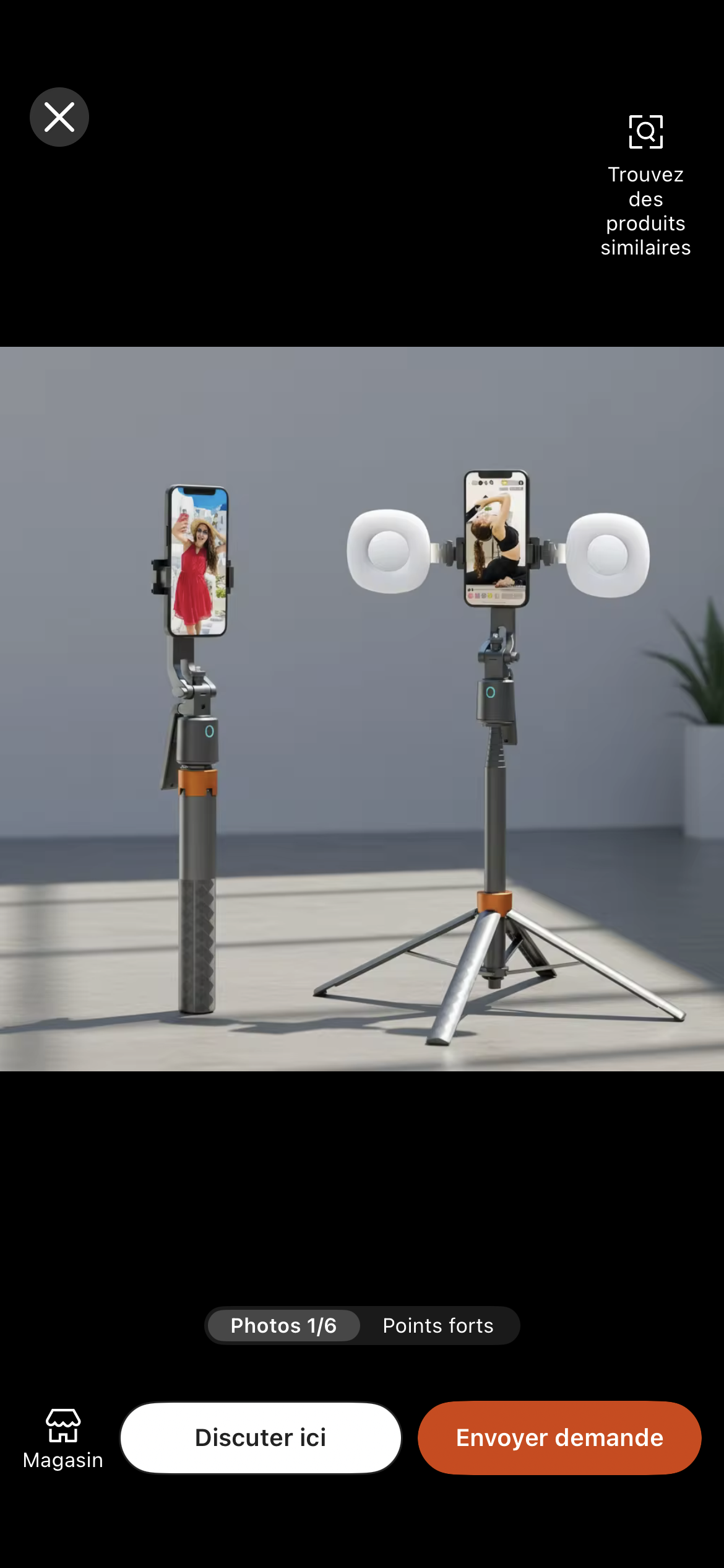 Perche à selfie PTZ intelligente avec suivi automatique